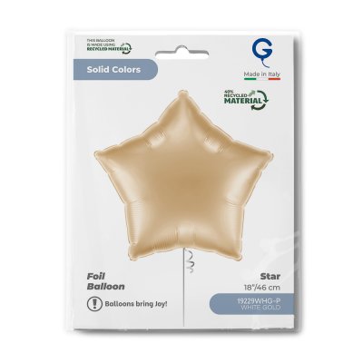 Light Gold Star 18"/46cm Foil Balloon - 19229whg-p-b.jpg