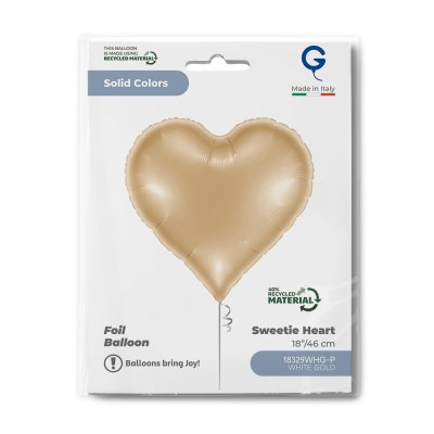 Light Gold Heart 18"/46cm Foil Balloon - 18329whg-p-b.jpg