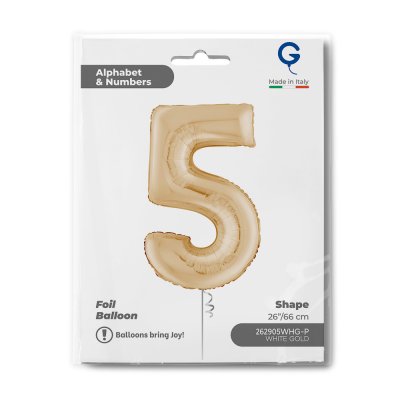 Light Gold 5 (66cm,26") foil inflatable balloon - 262905whg-p-b.jpg