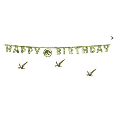 Hanging banner "Happy Birthday" Jurassic World, 45x165cm