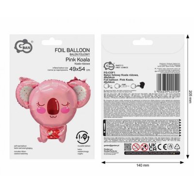 Koala pink 49x54cm - foil balloon - 102607.jpg