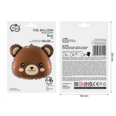 Teddy bear head 48x38cm - foil balloon - 98745.jpg