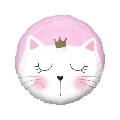 Cat princess circle 36cm/18" foil balloon