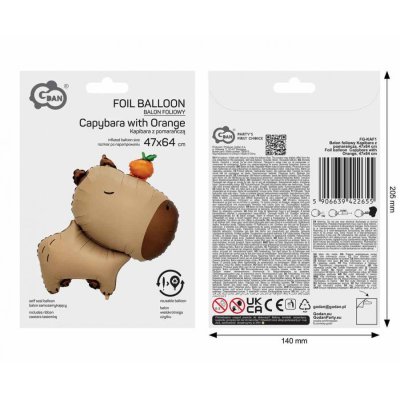 Capybara with an orange 47x64cm - foil balloon - 105154.jpg