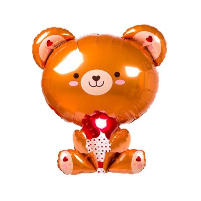 Teddy bear with rose 51x48cm - foil balloon