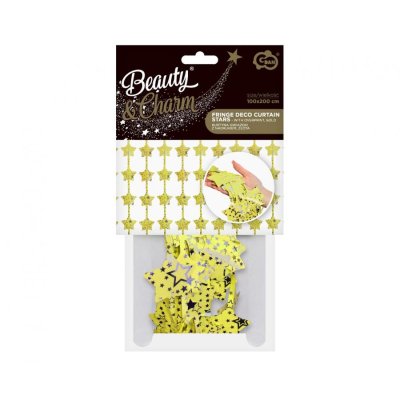Party curtain - Stars with gold print, 100x200cm - 72639.jpg