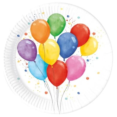 Paper plates "Balloons" 23cm, 8 pcs