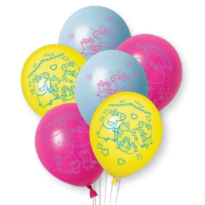 Balloons (12"/30cm) print "Peppa Pig", 8 pcs