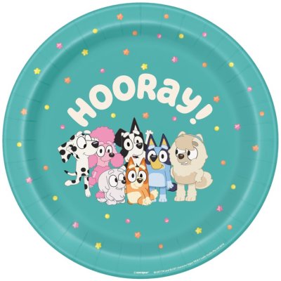 Paper plates Bluey "Hooray!" 23cm, 8 pcs