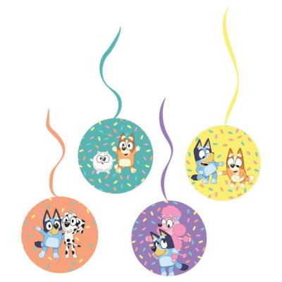 Bluey 24"/61cm Hanging Swirl Decorations  4ct
