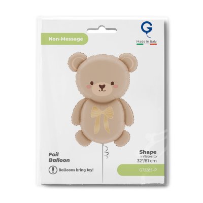 Teddy bear with bow 32"/81cm foil balloon - g72285-p-b.jpg