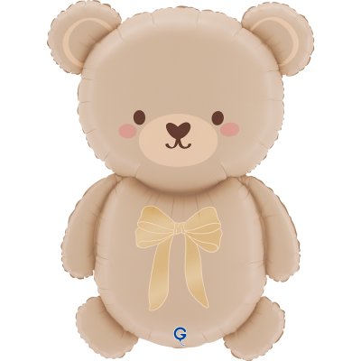 Teddy bear with bow 32"/81cm foil balloon