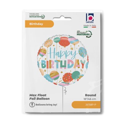 Circle HB with pastel balloons 18"/46cm foil balloon - 26708p-p-b.jpg