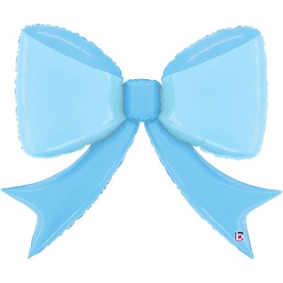 Bow blue 41"/104cm foil balloon