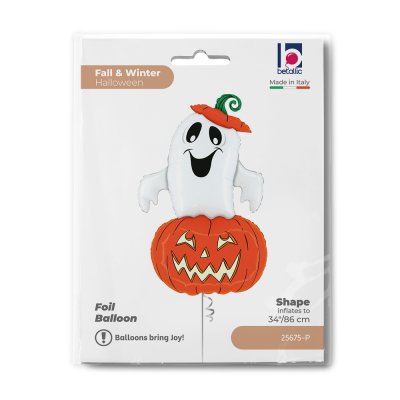 Ghost in Pumpkin 34"/86cm foil balloon - 25675-p-b.jpg