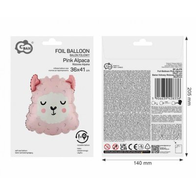 Pink alpaca - head 36x41cm - foil balloon - 105905.jpg