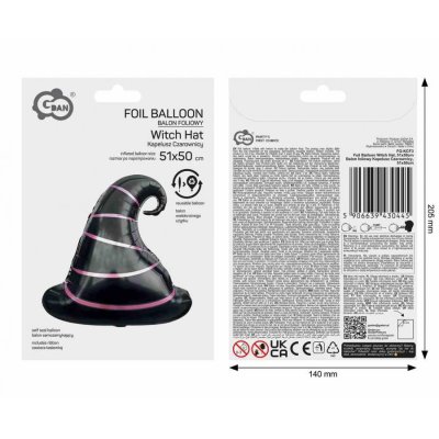 Witch's hat 51x50cm - foil balloon - 105595.jpg