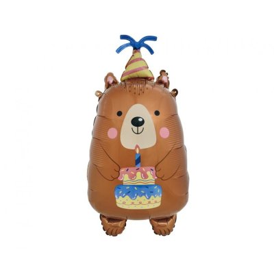 Birthday teddy bear 34x63cm - foil balloon