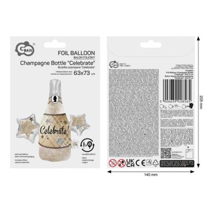 Champagne Bottle "Celebrate", 63x73cm foil balloon - 105575.jpg