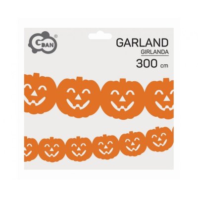 Pumpkin paper garland, orange, 18.8.5x20x300 cm - 99805.jpg