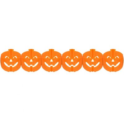 Pumpkin paper garland, orange, 18.8.5x20x300 cm