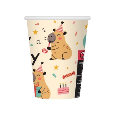 Capybara paper cups, 250 ml, 6 pcs - 105053.jpg