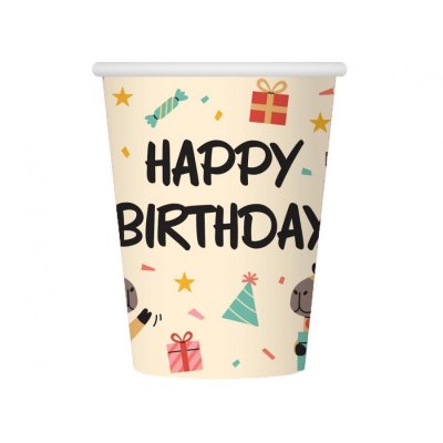 Capybara paper cups, 250 ml, 6 pcs