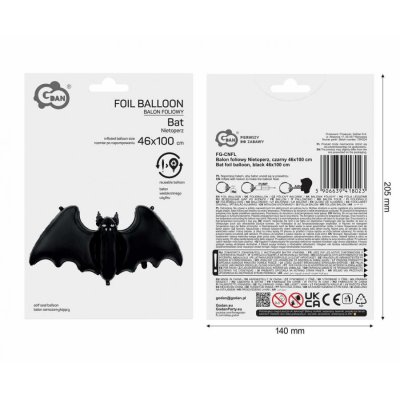 Bat black 46x100 cm  foil balloon - 99644.jpg
