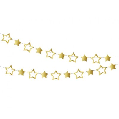 Garland paper "stars" gold, 150cm