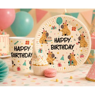 Paper plates "Capybara HB" 18cm, 6 pcs - 104708.jpg