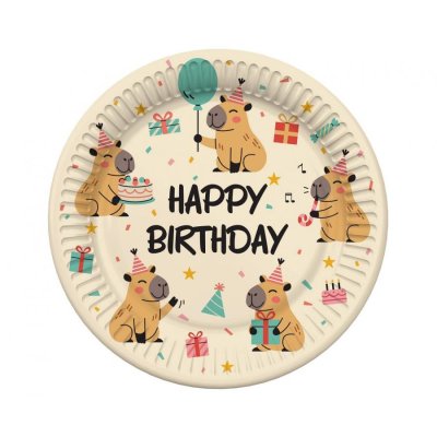 Paper plates "Capybara HB" 18cm, 6 pcs