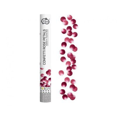 Confetti canon - dark red rose petals, 40cm