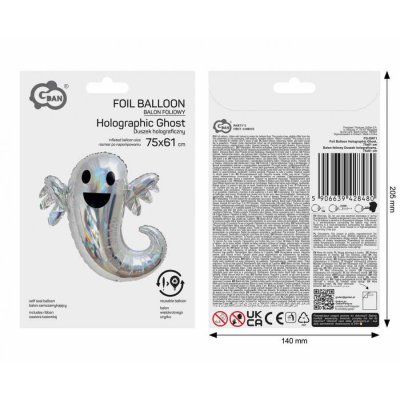 Ghost holographic 75x61cm - foil balloon - 105578.jpg
