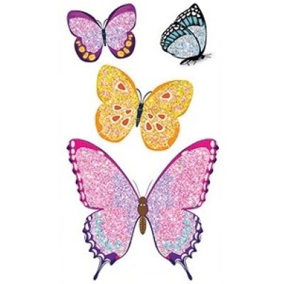 Butterfly tattoos with glitter 10.5x6cm