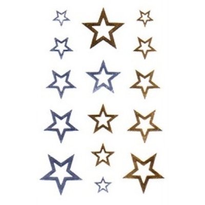 Gold and silver Stars Tattoos 10.5x6cm
