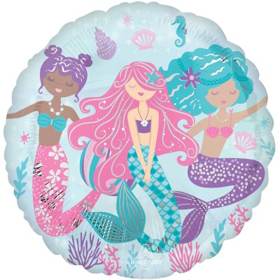 Circle - Mermaids 45cm foil balloon