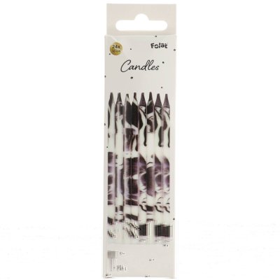 Cake candles - black marble 10cm, 24 pcs - 8714572241953_5.jpg