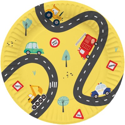 Paper plates FSC "Means of transport" 23cm, 8 pcs