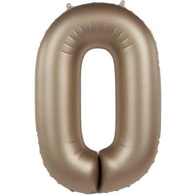Number "0" satin gold 86cm foil balloon
