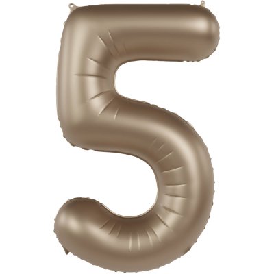 Number "5" satin gold 86cm foil balloon