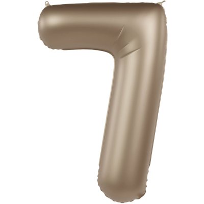 Number "7" satin gold 86cm foil balloon