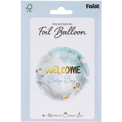 Circle "Welcome Baby Boy" 45cm foil balloon - 8714572679534_5.jpg