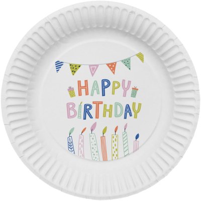 FSC paper plates with candles HB 23cm, 8 pcs