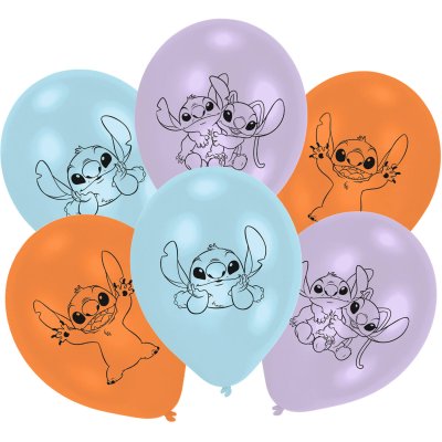Balloons 9"/23cm print "Stitch", 6 pcs
