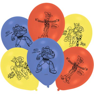 Balloons 9"/23cm print "Toy Story", 6 pcs