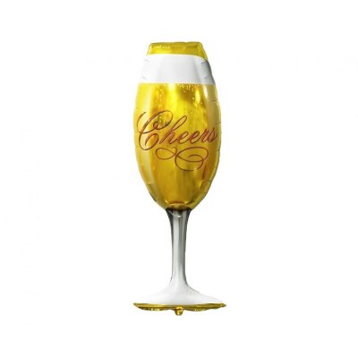 Gold champagne glass 22x73cm foil balloon