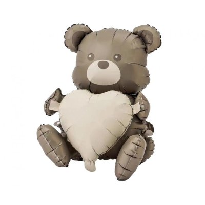 Teddy bear with heart 3D 55x41x33cm foil balloon