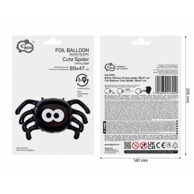 Cute spider 89x47cm foil balloon - 99648.jpg