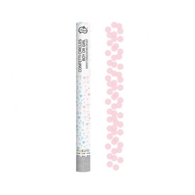Confetti cannon BOY or GIRL - pink round, 60cm
