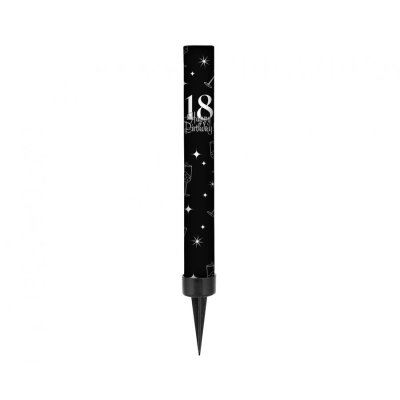 Cake fountain black "18 Happy Birthday" 12cm, 1pc